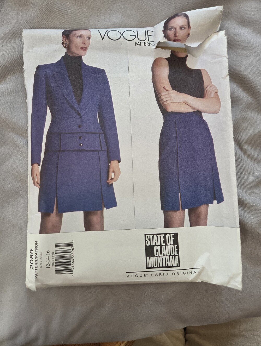 Vogue Patterns 2089 State of Claude Montana Misses' Jacket & Skirt
